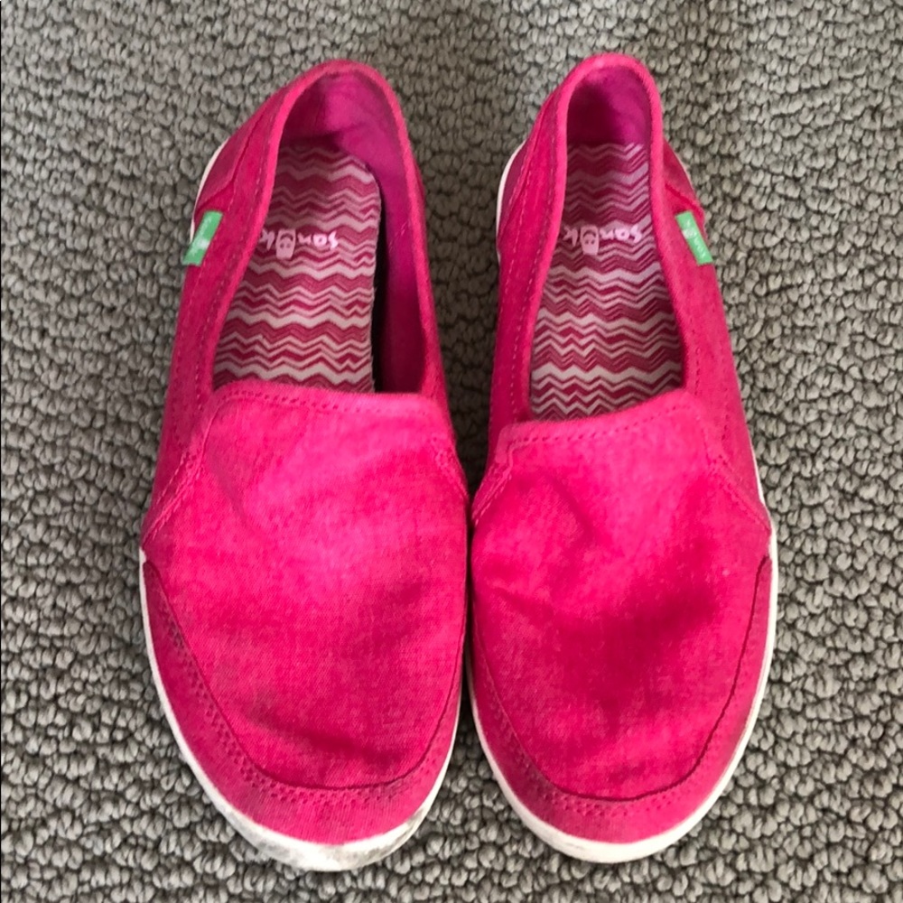 Sanuk slip ons, size 2